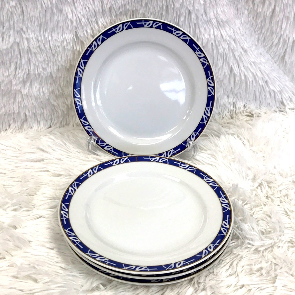 YSL YVES SAINT LAURENT 4PC SALAD PLATES YAMAKA - Picture 1 of 3